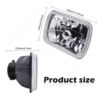 Pair white 7x6 5x7 LED Headlights For Freightliner FL50/60/70/80