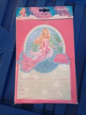 2005 Barbie Fairytopia Mermaidia Party Invites Unopened