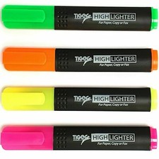 HIGHLIGHTER PENS FLUORESCENT OFFICE SCHOOL NEON MARKER PENS PACK SET