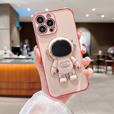 Custodia Porta Telefono Placcatura Astronauta Per IPhone 14 15 13 12 11 - Foto 8
