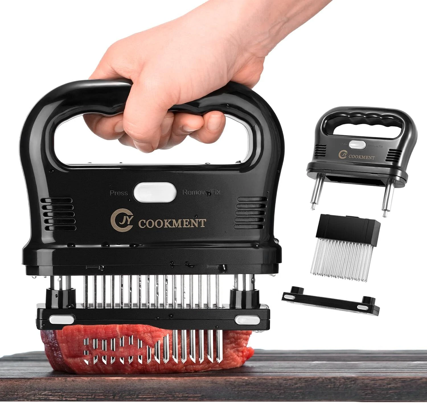 Meat Tenderizer Tool With 48 Stainless Steel Ultra Sharp Needle Blades Detachabl
Opens in a new wind