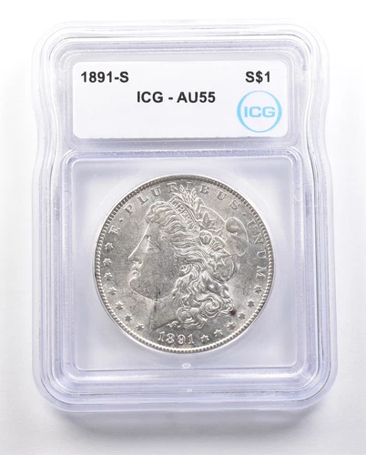1891-S Morgan Silver Dollar AU55 ICG *3399