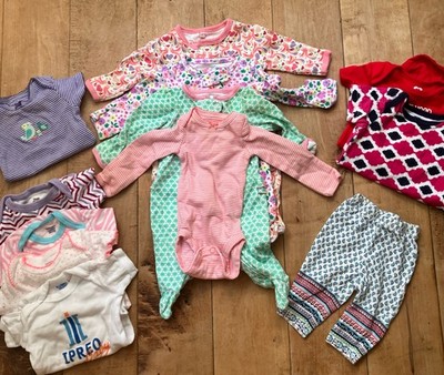 NWOT  12 Pc Baby Girl Clothing Bundle | Carter's Gerber Yoga Sprout NB-6M Mix