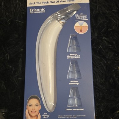 Erisonic Blackhead & Pore Vacuum Cleaner, Cordless Portable, 4 Heads