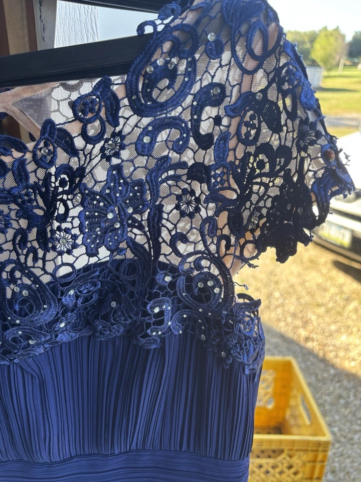 Vestido Ever Pretty para mujer azul marino cintura imperio gasa talla US 14 Foto 4 de 4