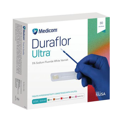Medicom 1016-CH30 Duraflor Ultra Dental Fluoride Varnish Cherry 30/Pk 0.4 mL
