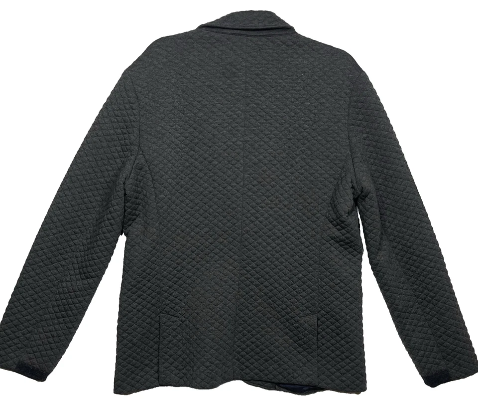 Chaqueta de viaje Betabrand para hombre talla mediana gris acolchada de dos botones Foto 3 de 4