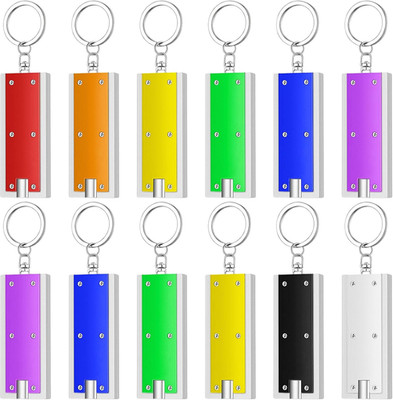 12 PCS Mini Keychain Flashlights Bulk, Powerful LED Metal Carabiner Clip Lights,