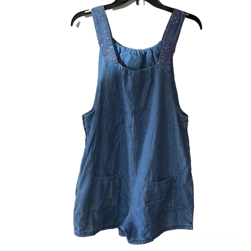 Lucky Brand Niños Niña Talla XL Azul Mono Denim Shorts Mameluco Foto 2 de 4