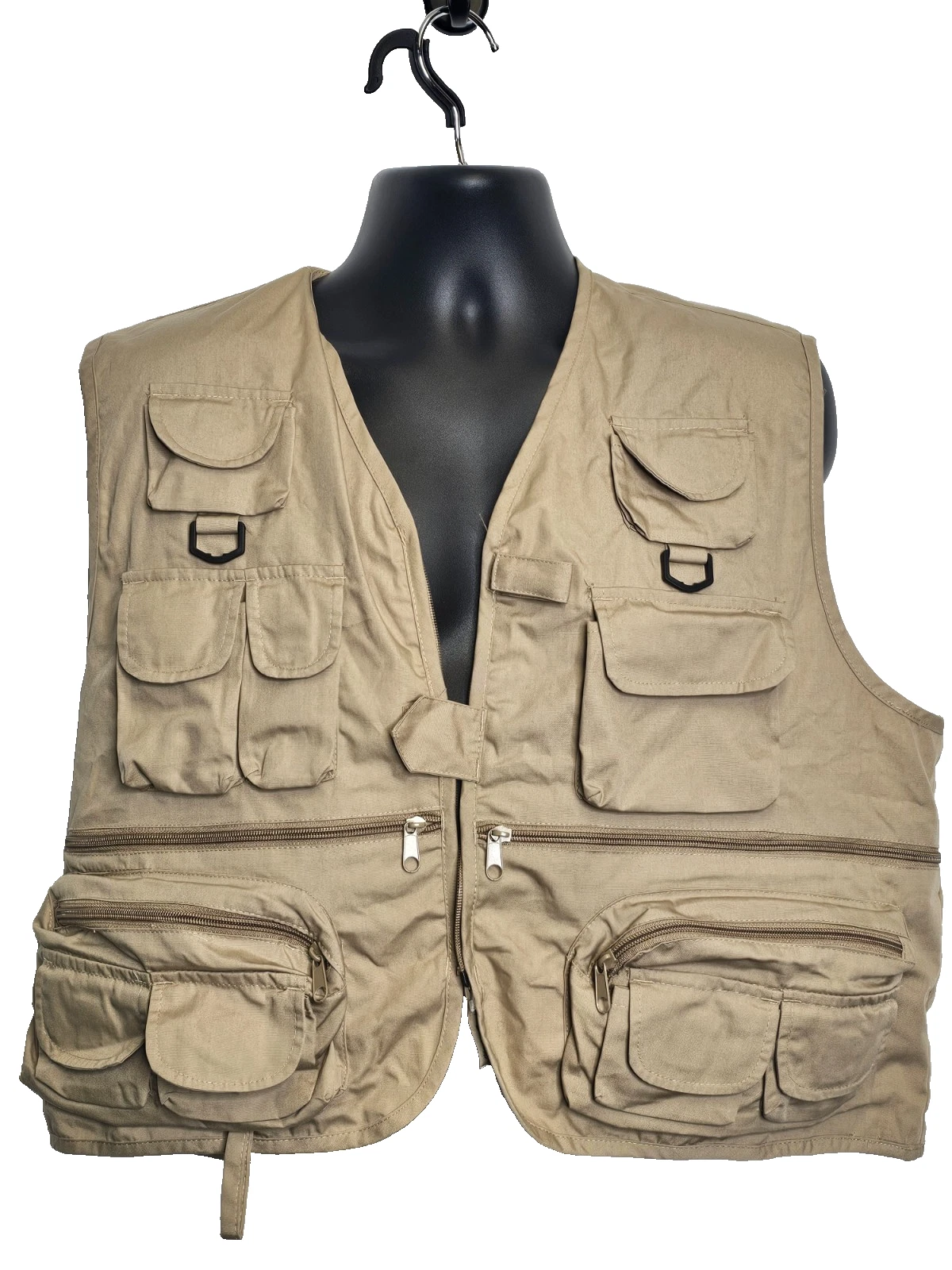 NWT Master Sportsman Rugged Outdoor Gear fishing vest khaki zip pockets