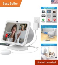 White Adjustable Tilt Holder for Show 8 - Non-Slip Base & Dual Charging Ports