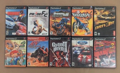 PS2 Game Lot Of 10 (DRIV3R, Freestyle, Guitar Hero II, Beach Bandits) Most CIB