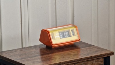 Dator Electronic Flip Clock / Vintage / Rare / Space Age / Gelb / Orange - Selten