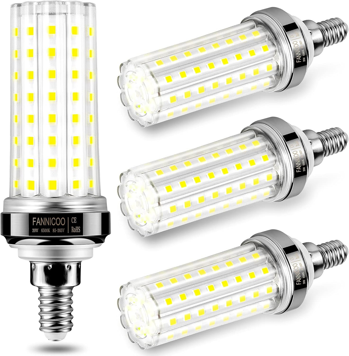 E12 LED Bulbs,20W LED Corn Light Bulb 150W Equivalent 2500 Lumen 6500K Cool Dayl