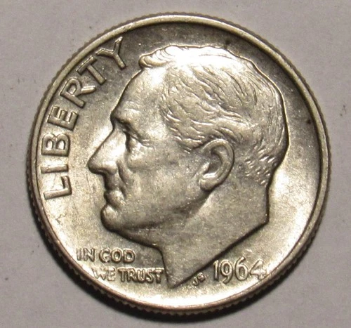 1964 D ROOSEVELT DIME , 90% Silver BU
