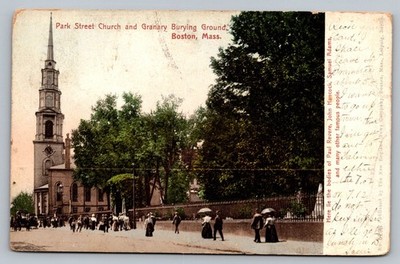 1905 Park Street Church And Granary Burying Ground Boston MASS MA Postcard