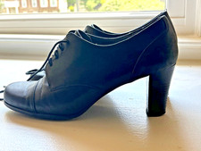 Etienne Aigner Womens 8.5 Black Leather Lace Up Ankle Boots Booties 3" Heel