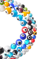 35Pcs Evil Eye Beads Colorful Glass Turkish Evil Eye Spacer Beads Handmade round