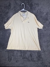 Lacoste Polo Shirt Mens 2XL Yellow Short Sleeve Pique Crocodile Logo Casual