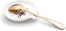 Coffee Spoon Rest with spoon, Mini Coffee Spoon Holder, Small Ceramic Spoon Rest
