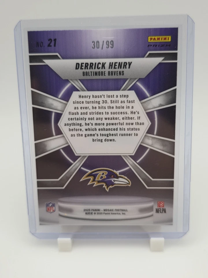 Mosaico Panini 2025 - Derrick Henry #21 Blue Mosaic Prizm/99 Foto 2 de 2