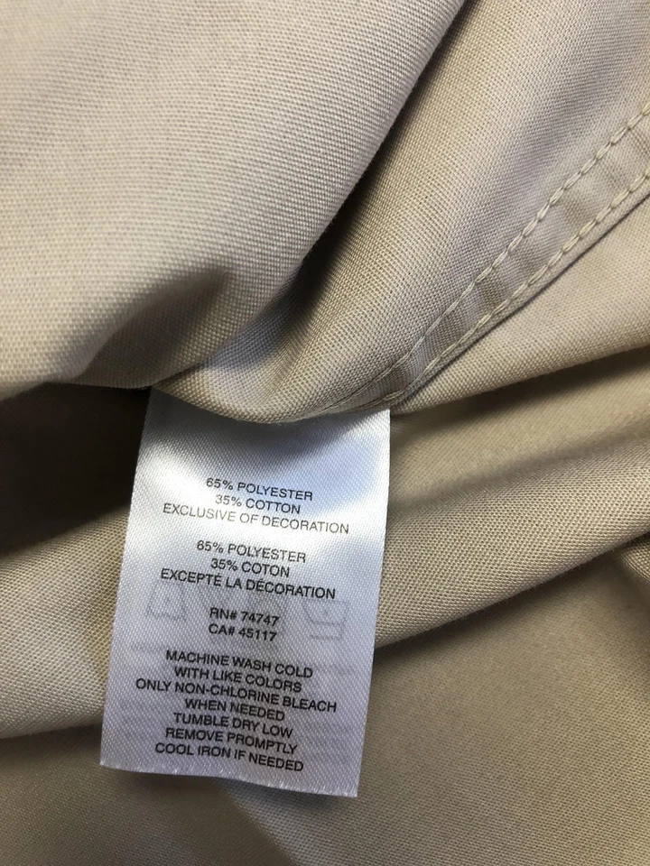 Cabelas Shirt Mens Large Tall Tan Short Sleeve Button Front Outdoor Hiking - Image 4 of 4