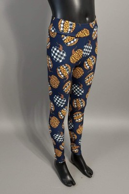 Mädchen Tartan Kürbis Halloween inspiriert Leggings, Größenwahl, Neu, Stretch