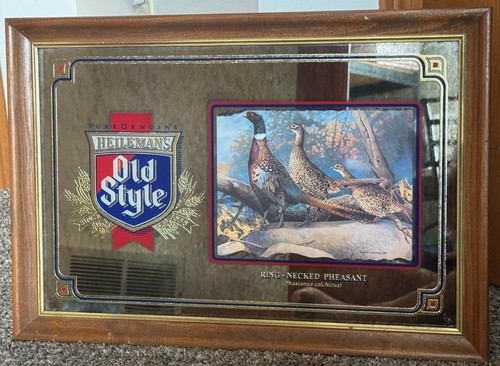 Vintage 1993 Heileman Old Style Pheasant Beer Mirror Wildlife Series Bar Sign