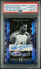 Leaf 2025 Metal Sports Heroes Ronaldo Purple Crystals Auto 9/10PSA Jersey Number