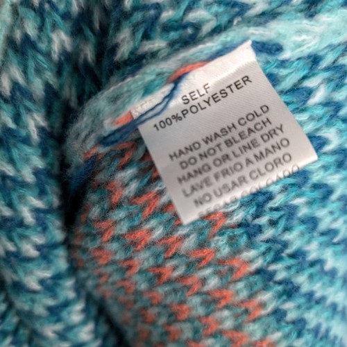 Easel like you mean it smiley face sweater blue fuzzy soft cozy sz S NEW - Picture 7 of 7