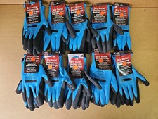 10 Pair Boss Extreme 8490L Water Resistant Lined Latex Work Gloves, Large
