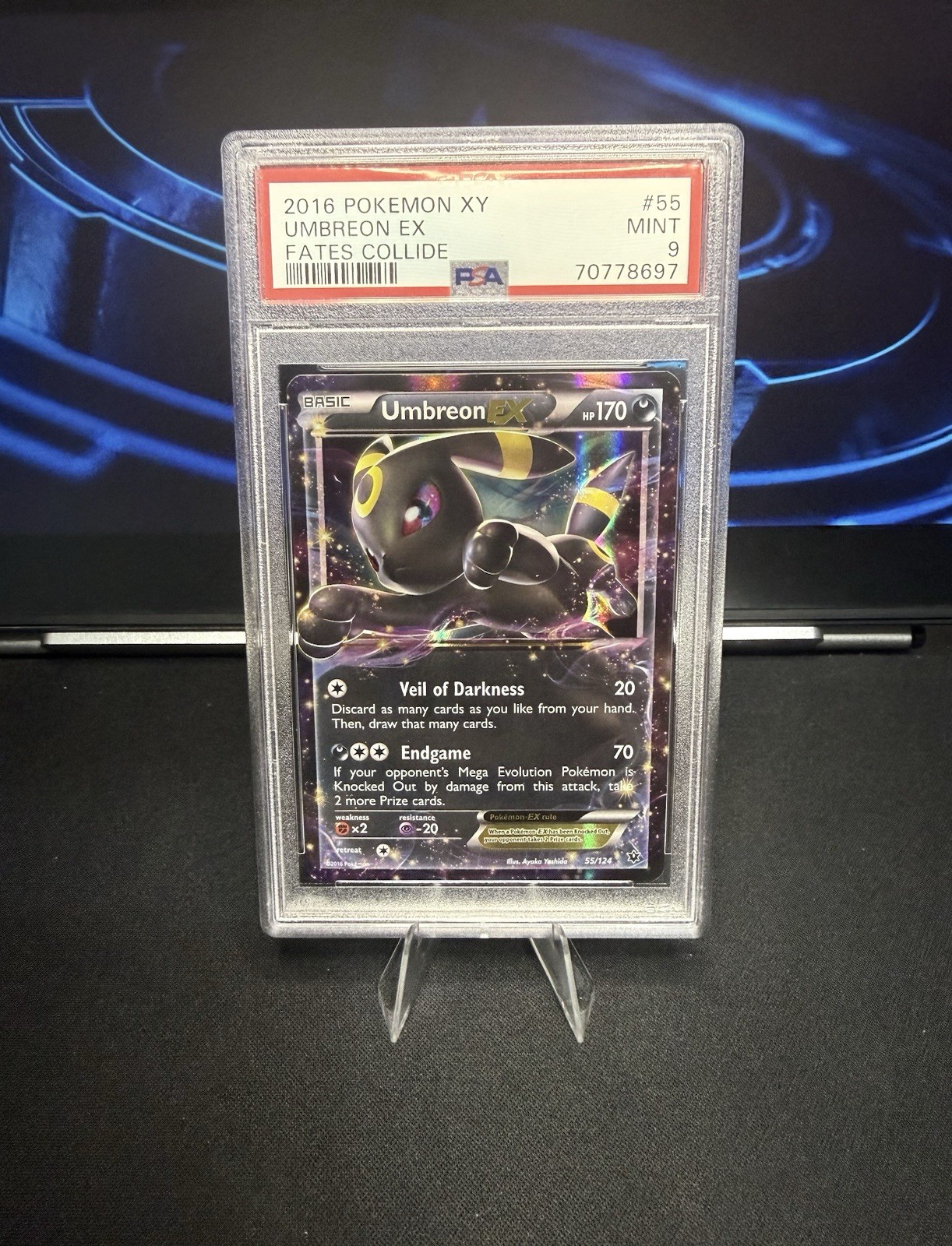 PSA 9 MINT Umbreon EX #55 XY Fates Collide Ultra Rare Pokemon TCG 2016