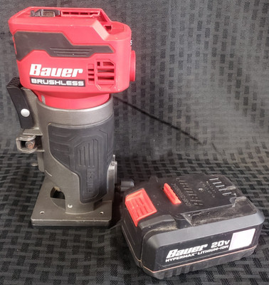 476681 - Bauer 21121CR-B Variable Speed Compact Router w/ Bauer 5.0Ah ...