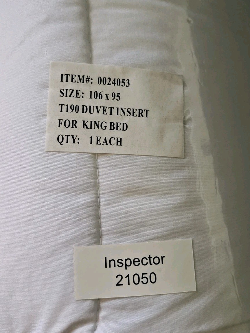 New! Envirosleep Down Alternative T190 Duvet Insert/Comforter Size King 106 X 95