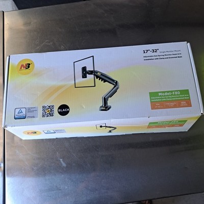 North Bayou F80 Gas Spring Monitor Arm Desk Mount 17 30'' VESA Adjustable