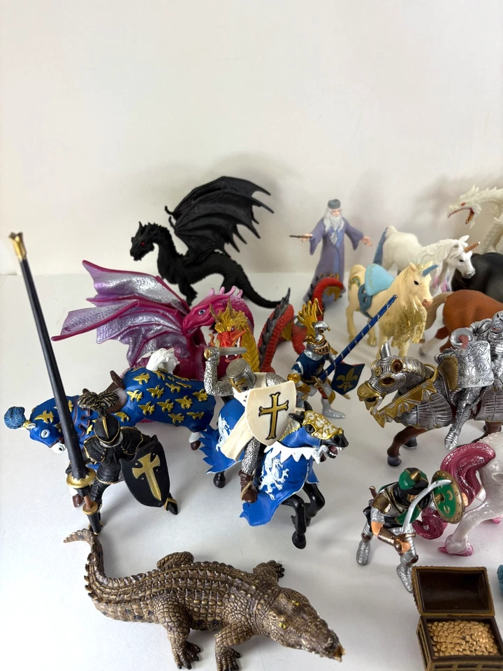 Lot Of Schleich Safari Ltd & Papo Dragons Horses Castle Knights Fantasy Figures - Image 2 of 4