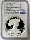2022 W PROOF $1 AMERICAN SILVER EAGLE 1oz NGC PF 70 UC EARLY RELEASES