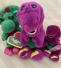 Barney And Baby Bop Vintage 1992 Plush By Golden Bear For The Lyons Group