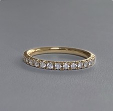 Blue Nile 18K Yellow Gold Diamond French Pave...