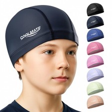 Fabric Swim Cap for Adult Women Men Kid 3 4 6 8 14 16, Silicone Water Resista...