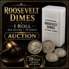 $5 Face Roosevelt Silver Dimes 90% Silver 50 Coin Mixed Date Circulated Lot