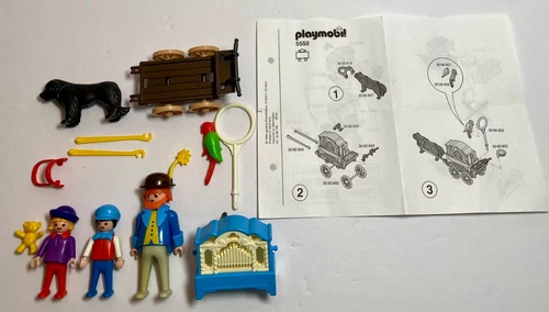 Vintage Playmobil 5550 Organ Grinder Nearly Complete Set w/ Instructions -No Box