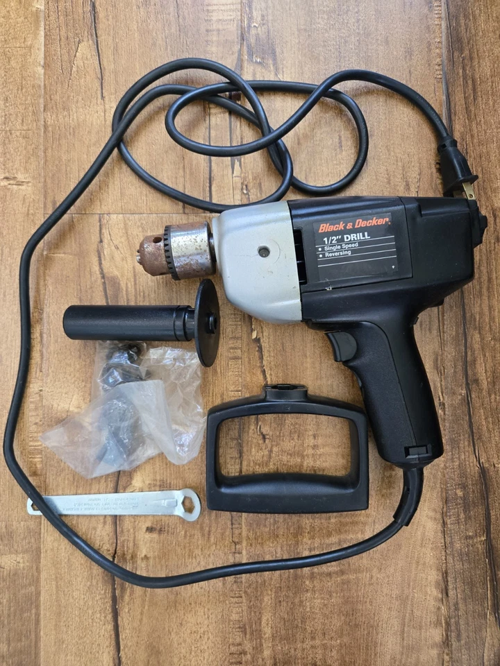 Black & Decker Corded 1/2" Reversing Hammer Drill #7224 Type 2 With Chuck WORKS - Image 2 of 4