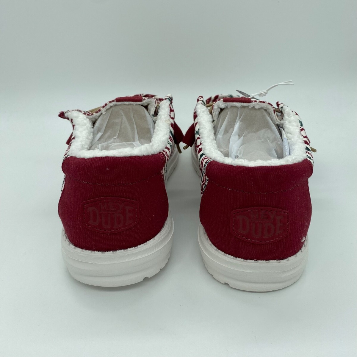 Hey Dude Wally Merry Fishmas Sweater Shoes Christmas Red 