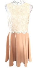 River Island NWT UK 14 EU 40 -lace top Natural Light peach -Milly Miami