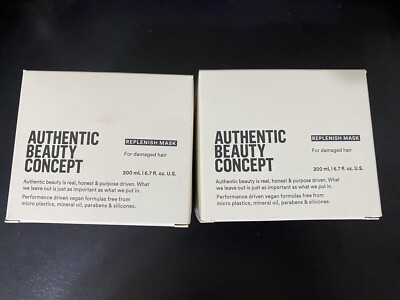 NIB x2 Authentic Beauty Concept Replenish Mask For Damaged Hair 6.7 floz / 200ml