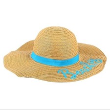 Accessory Depot Wide Brim Floppy Straw Beachy Embroidered Vacation Sun Hat