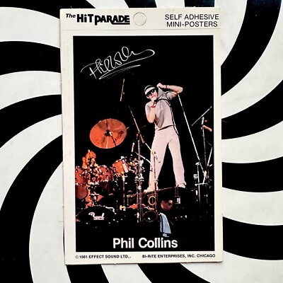 VINTAGE 1981 PHIL COLLINS Genesis Bumper Sticker + Mini Posters