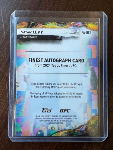 2024 Topps Finest UFC Nathan Levy Auto Red Shimmer FA-NLY - Picture 2 of 2