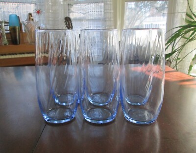 Set of 6 Libbey LRS184 Blue Swirl Coolers 6 1/4'' height x 2 3/8'' diameter